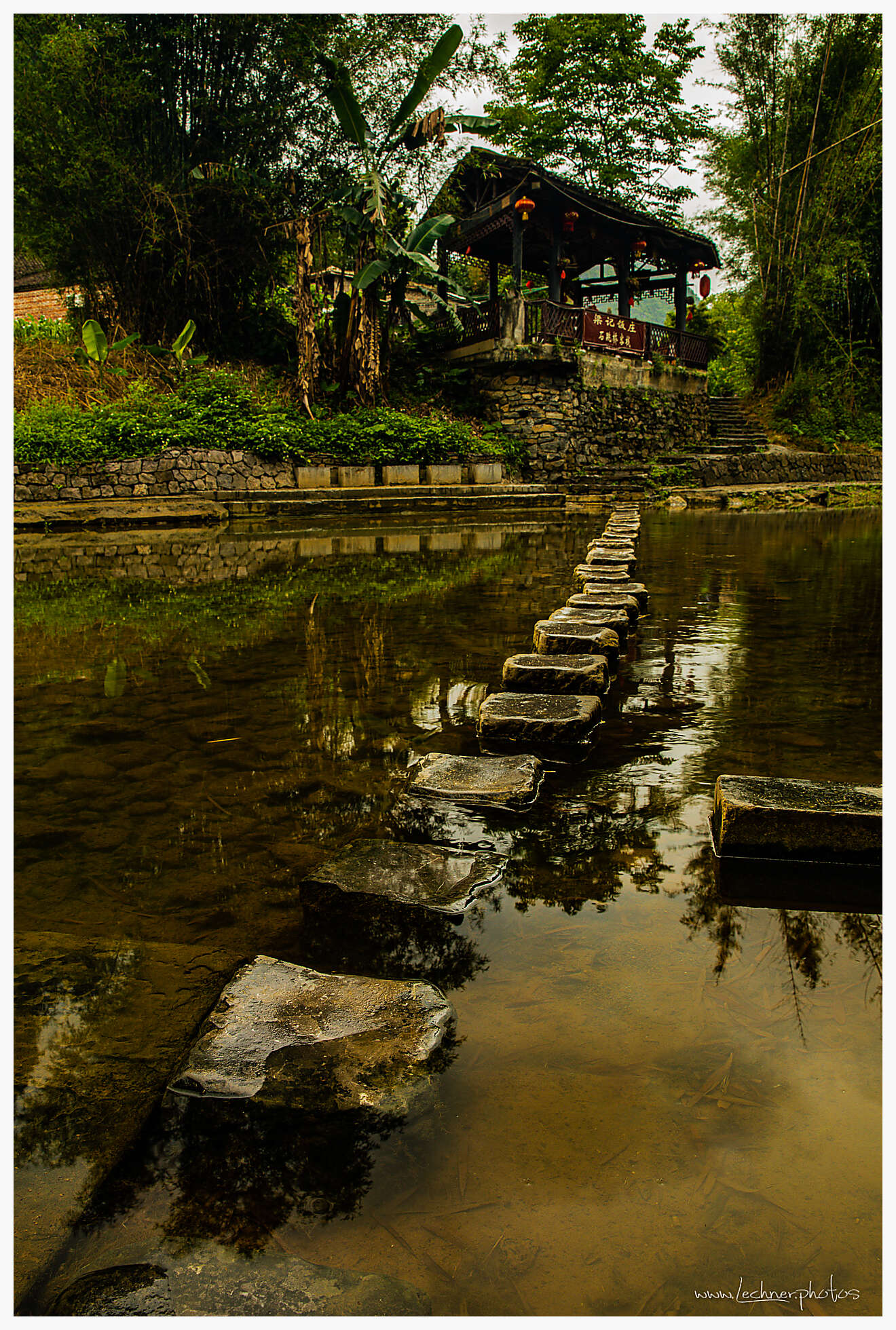 stepping stones in Huangyao ancient village